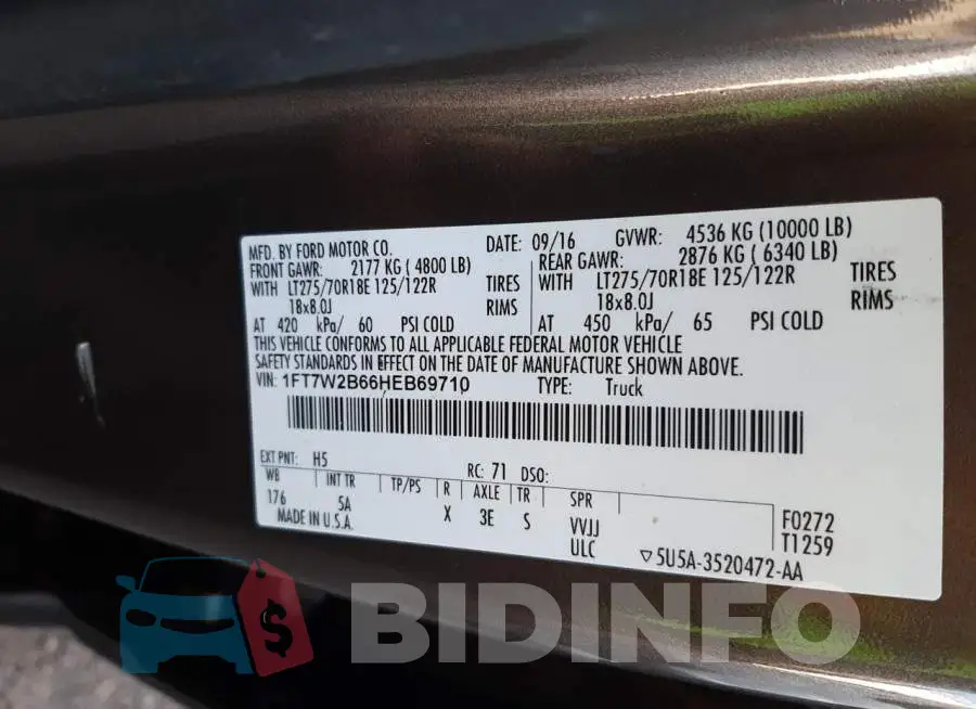 1FT7W2B66HEB69710 Photo# 12