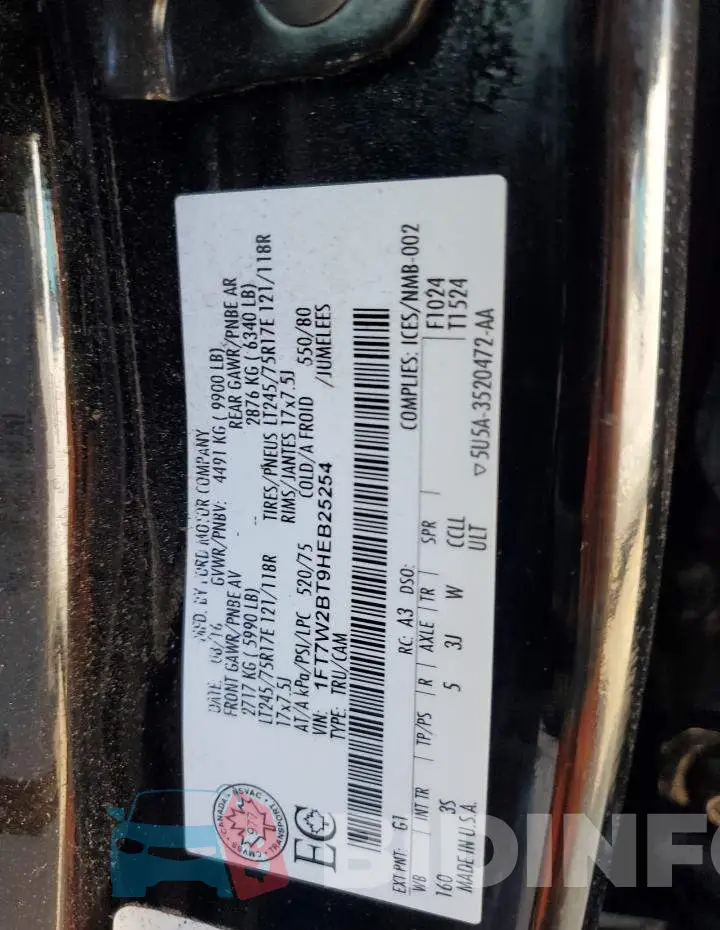 1FT7W2BT9HEB25254 Photo# 10