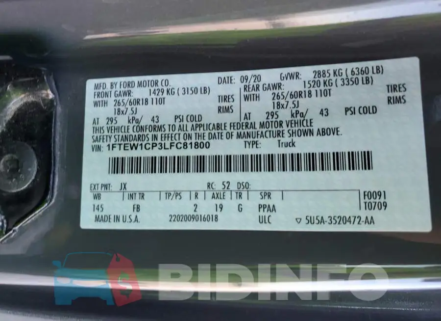 1FTEW1CP3LFC81800 Photo# 10