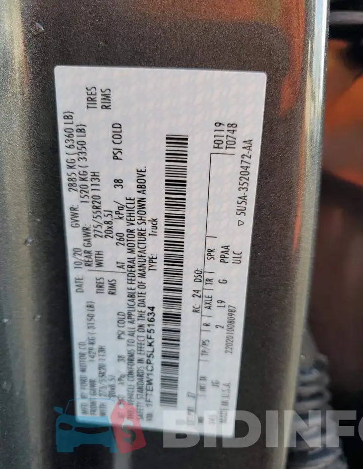 1FTEW1CP5LKF51634 Photo# 10