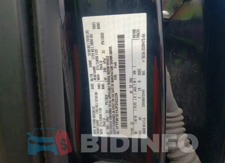 1FTFW1E15JFD52229 Photo# 10