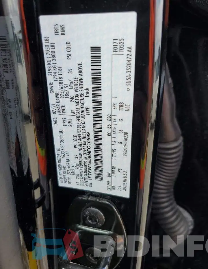 1FTFW1E59MFC10599 Photo# 10