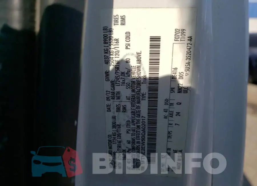 1FTNE2EW5DDA02017 Photo# 10