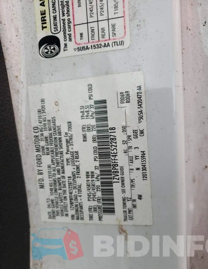 1ZVBP8FF4E5228718 Photo# 10