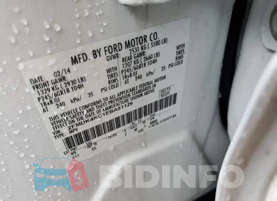 2FMDK4KC1EBA51129 Photo# 14