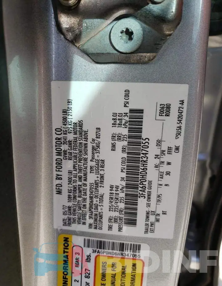 3FA6P0HD6HR347055 Photo# 12