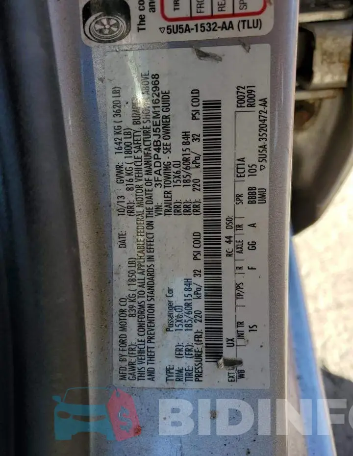 3FADP4BJ5EM162968 Photo# 13