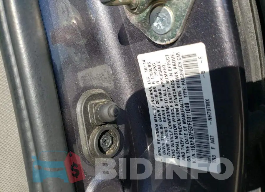 19XFB2F52FE011049 Photo# 13