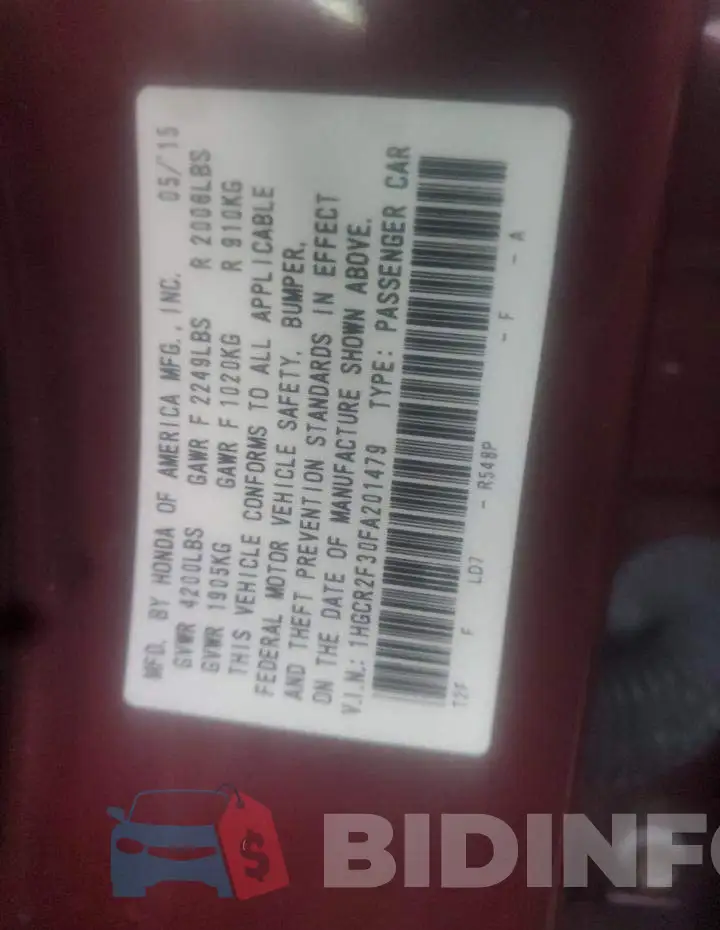 1HGCR2F30FA201479 Photo# 10