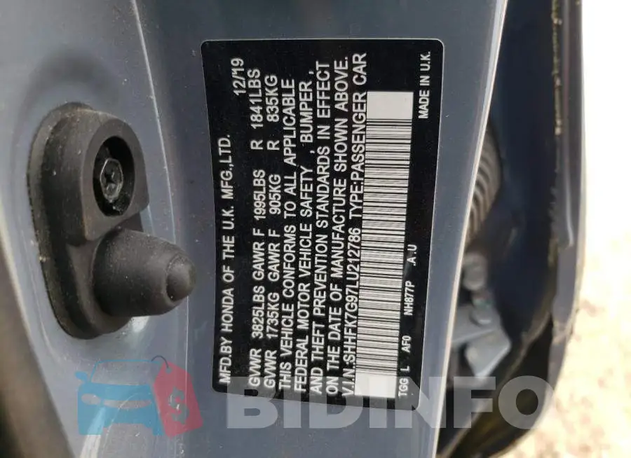 SHHFK7G97LU212786 Photo# 10