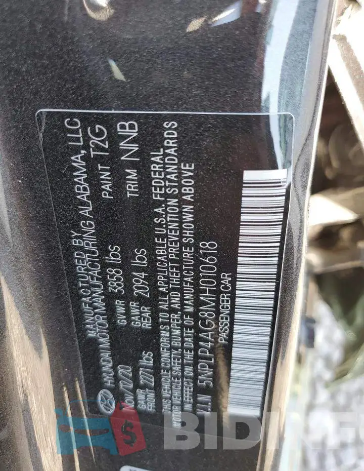 5NPLP4AG8MH010618 Photo# 10