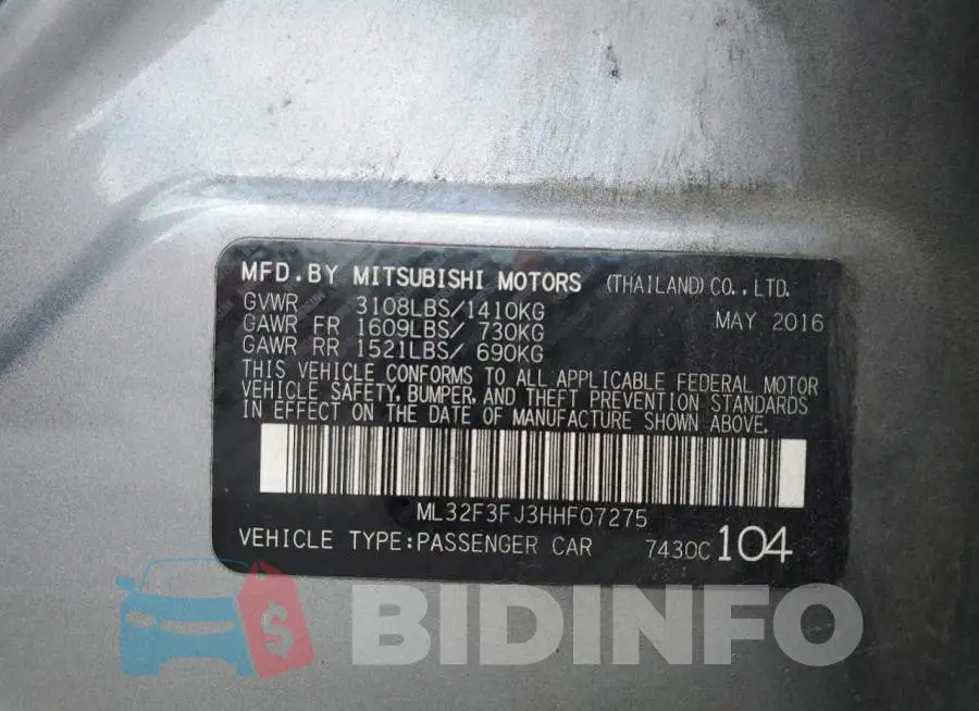ML32F3FJ3HHF07275 Photo# 10