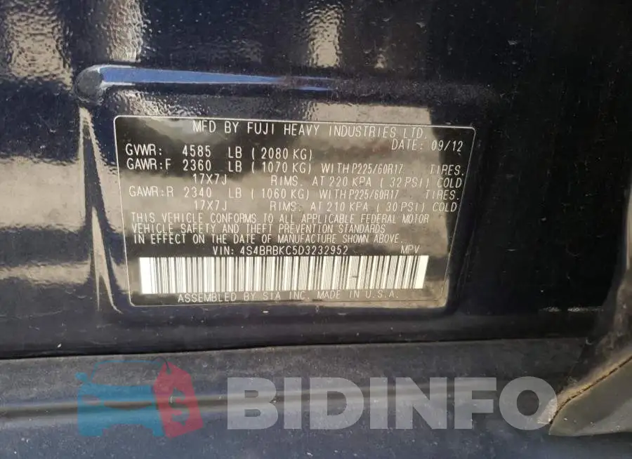 4S4BRBKC5D3232952 Photo# 12