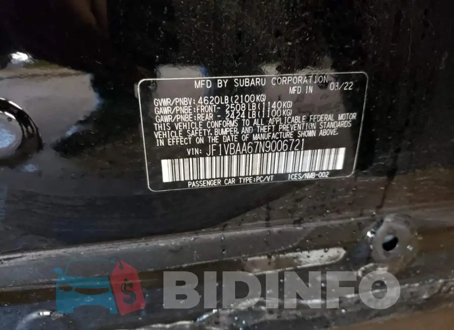 JF1VBAA67N9006721 Photo# 10