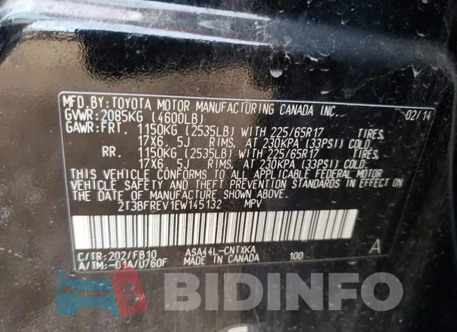 2T3BFREV1EW145132 Photo# 10