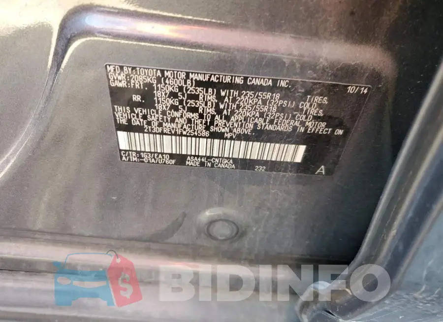 2T3DFREV1FW254586 Photo# 10