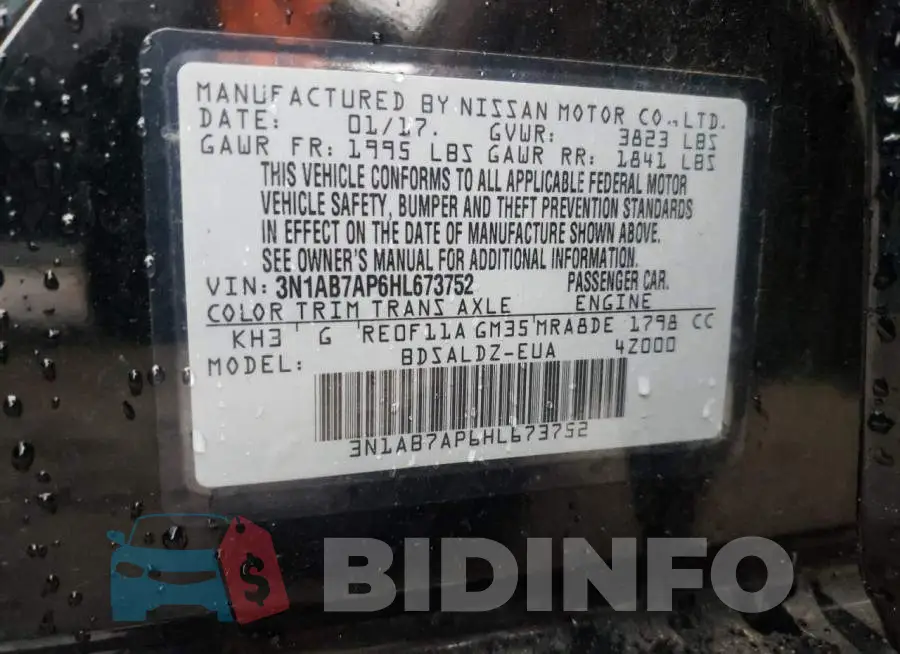 3N1AB7AP6HL673752 Photo# 12