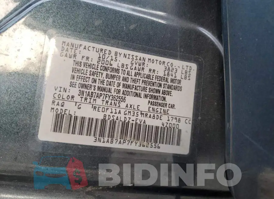 3N1AB7AP7FY362556 Photo# 10
