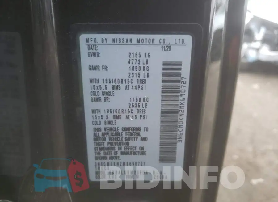 3N6CM0KN2MK690727 Photo# 13