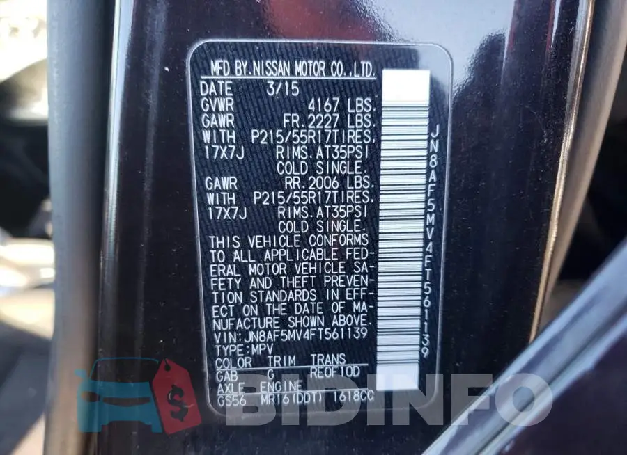 JN8AF5MV4FT561139 Photo# 13