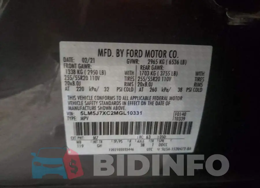 5LM5J7XC2MGL10331 Photo# 10