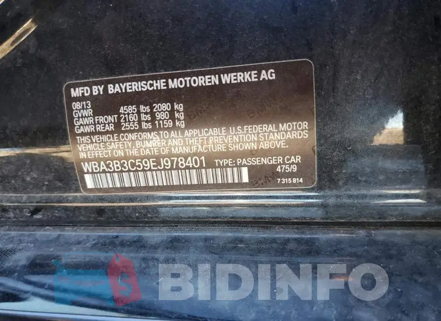 WBA3B3C59EJ978401 Photo# 10