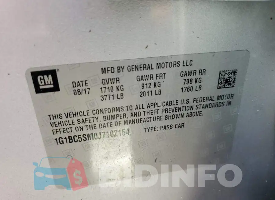 1G1BC5SM0J7102154 Photo# 10