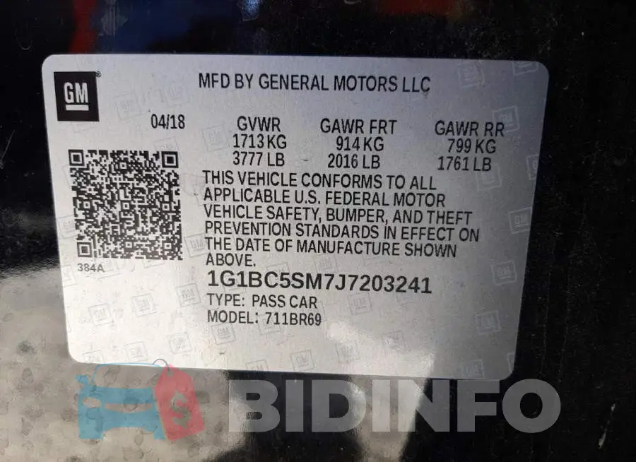 1G1BC5SM7J7203241 Photo# 10