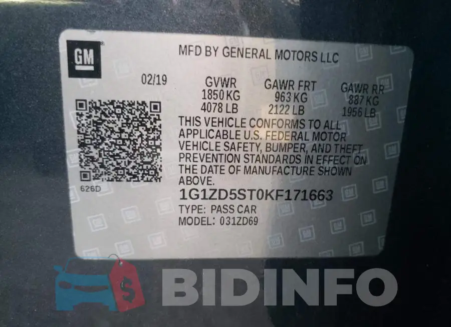 1G1ZD5ST0KF171663 Photo# 10
