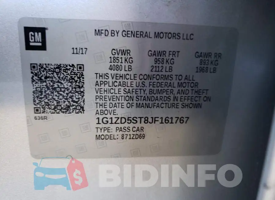 1G1ZD5ST8JF161767 Photo# 10