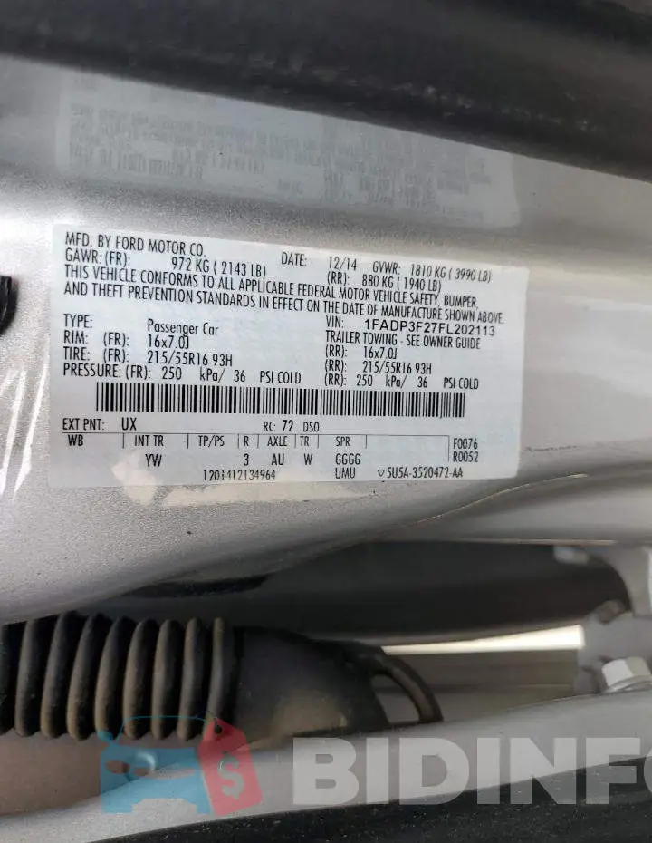 1FADP3F27FL202113 Photo# 10