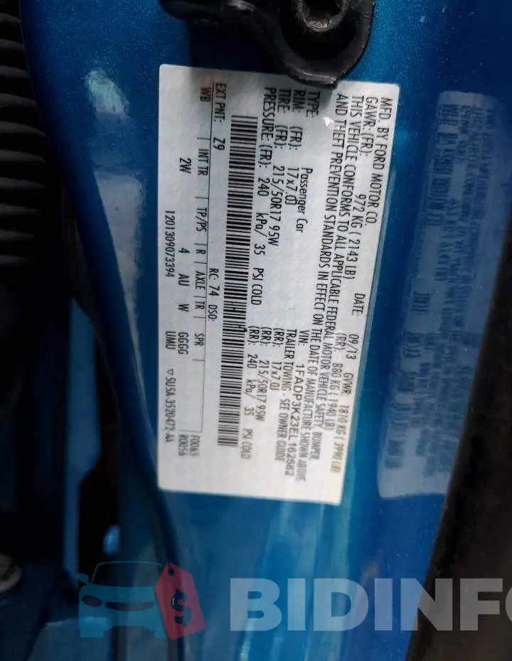 1FADP3K23EL162682 Photo# 12