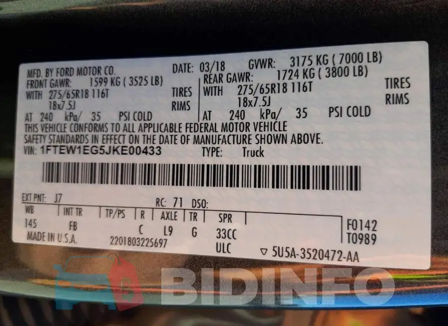 1FTEW1EG5JKE00433 Photo# 10