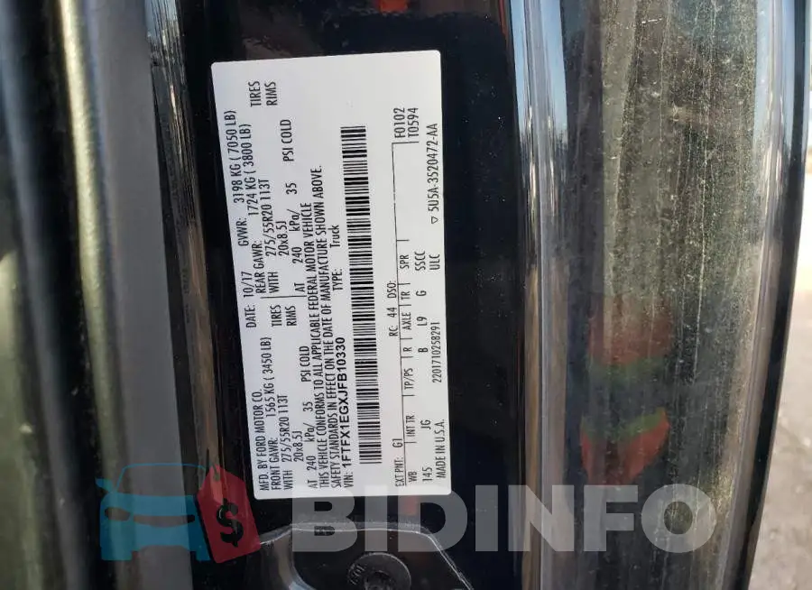 1FTFX1EGXJFB10330 Photo# 10