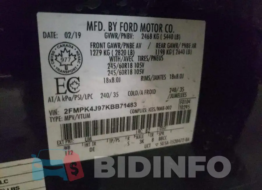 2FMPK4J97KBB71483 Photo# 13