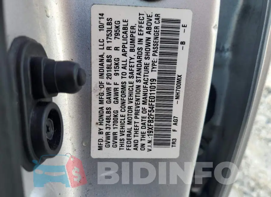 19XFB2F54FE011019 Photo# 12