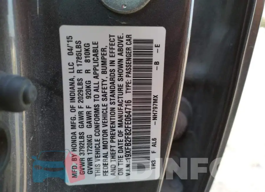 19XFB2F82FE064716 Photo# 12