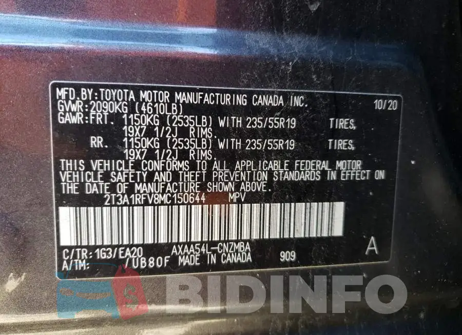 2T3A1RFV8MC150644 Photo# 10