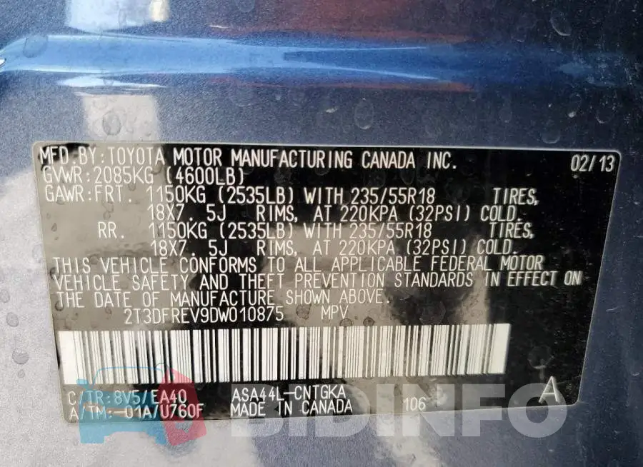 2T3DFREV9DW010875 Photo# 10