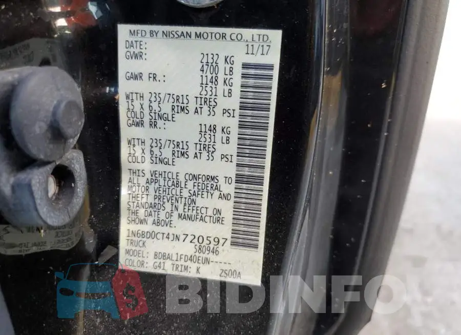 1N6BD0CT4JN720597 Photo# 12