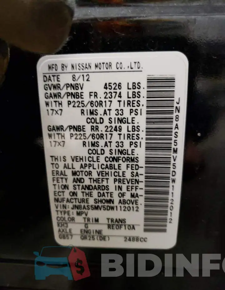 JN8AS5MV5DW112012 Photo# 14