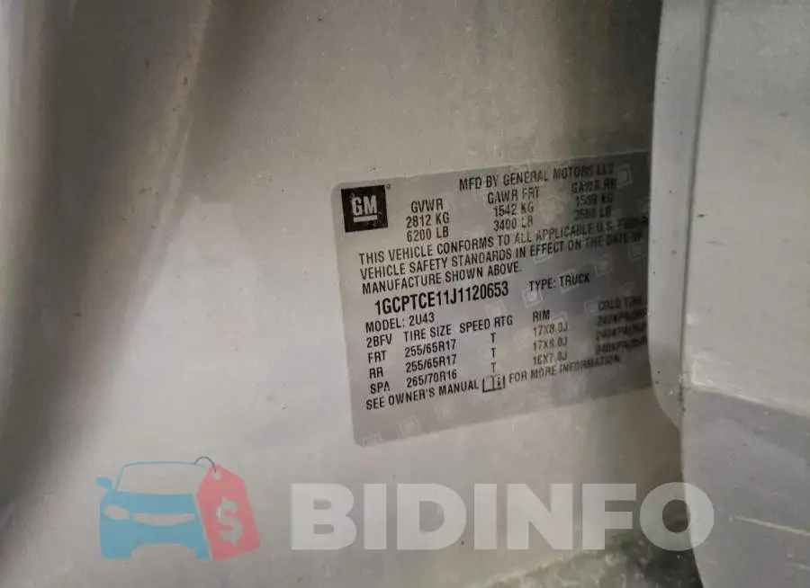 1GCPTCE11J1120653 Photo# 10