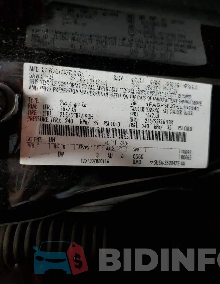 1FADP3F27EL101541 Photo# 10