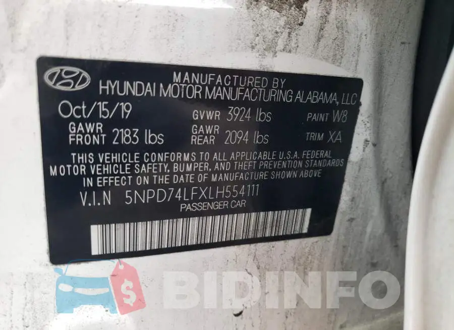 5NPD74LFXLH554111 Photo# 10
