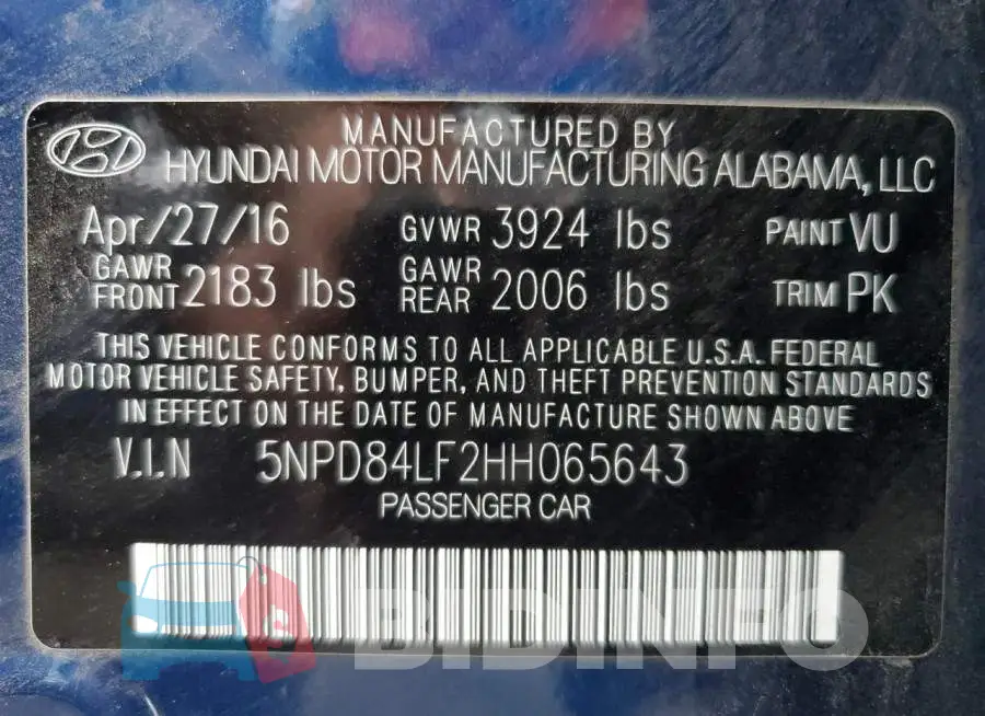 5NPD84LF2HH065643 Photo# 10