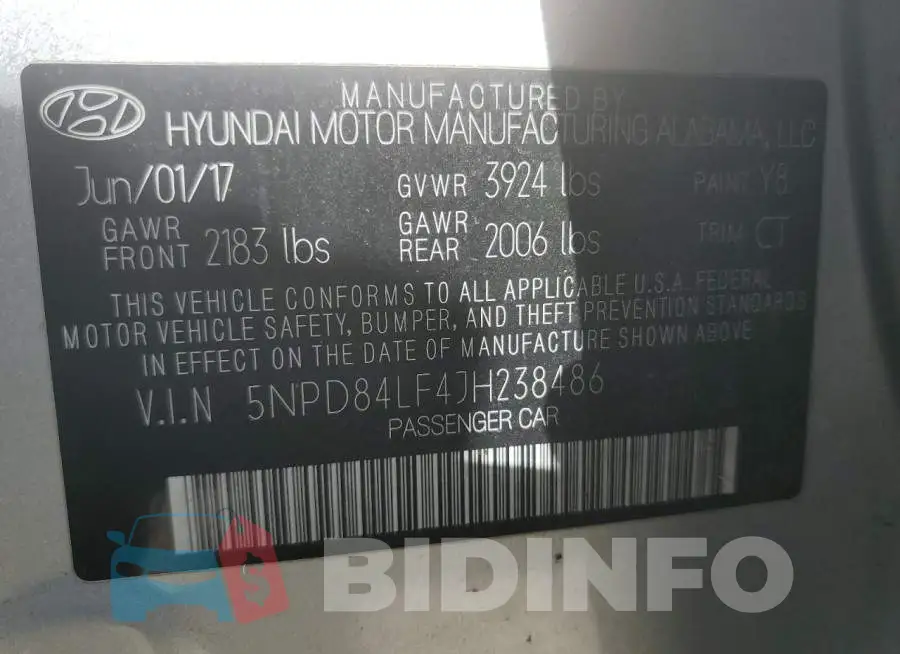 5NPD84LF4JH238486 Photo# 10