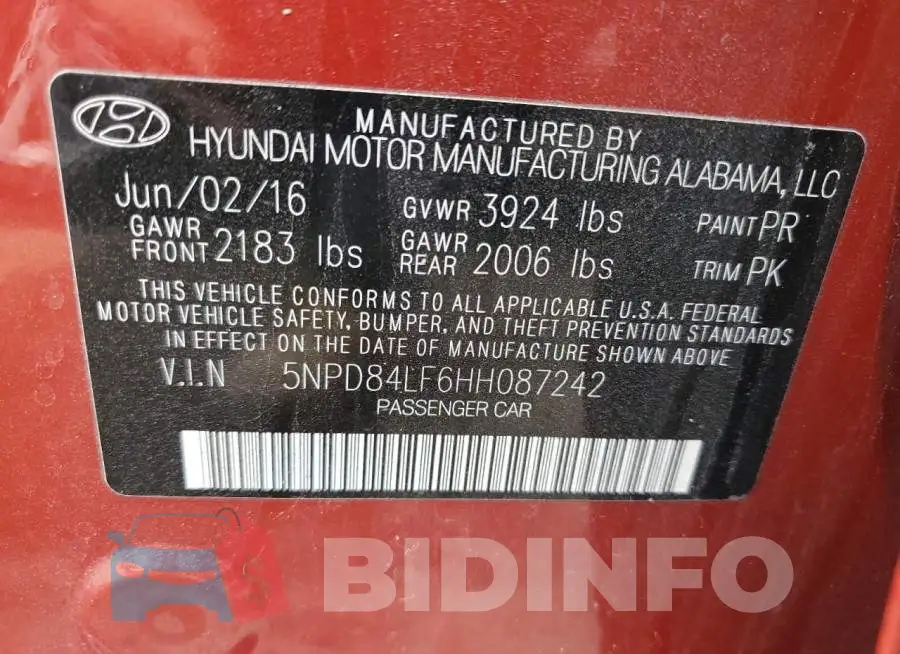 5NPD84LF6HH087242 Photo# 12