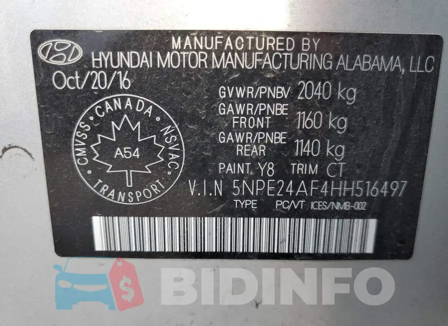 5NPE24AF4HH516497 Photo# 10