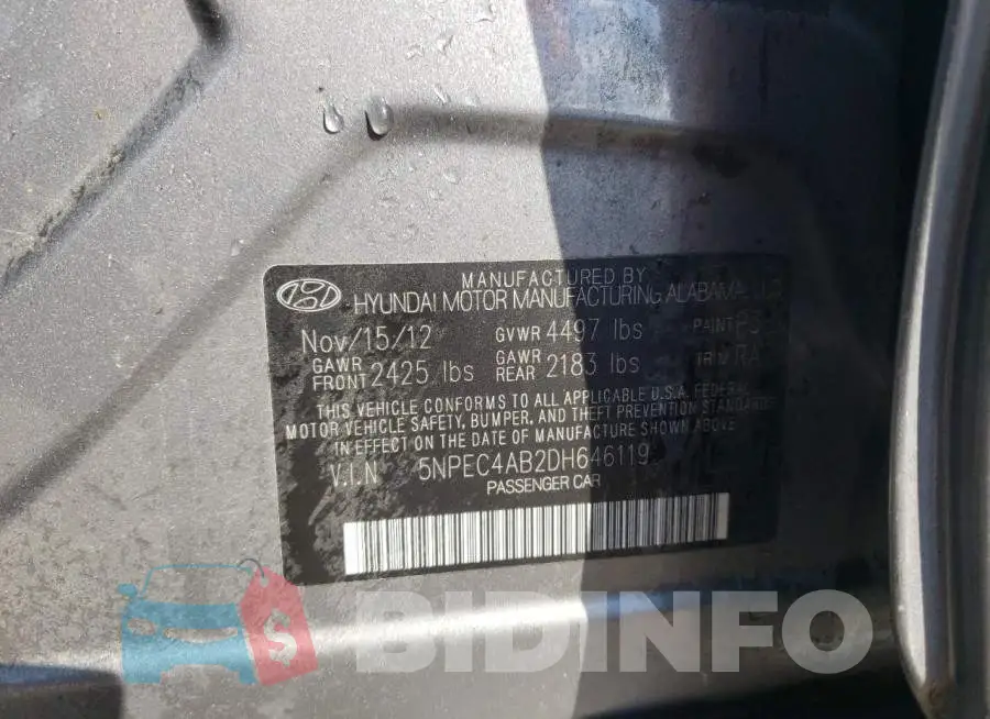 5NPEC4AB2DH646119 Photo# 10