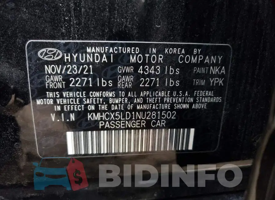 KMHCX5LD1NU281502 Photo# 10